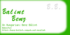 balint benz business card